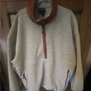 Patagonia Women’s Synchilla Marsupial Pullover – XXL – Gray/Rust (Style 22965)